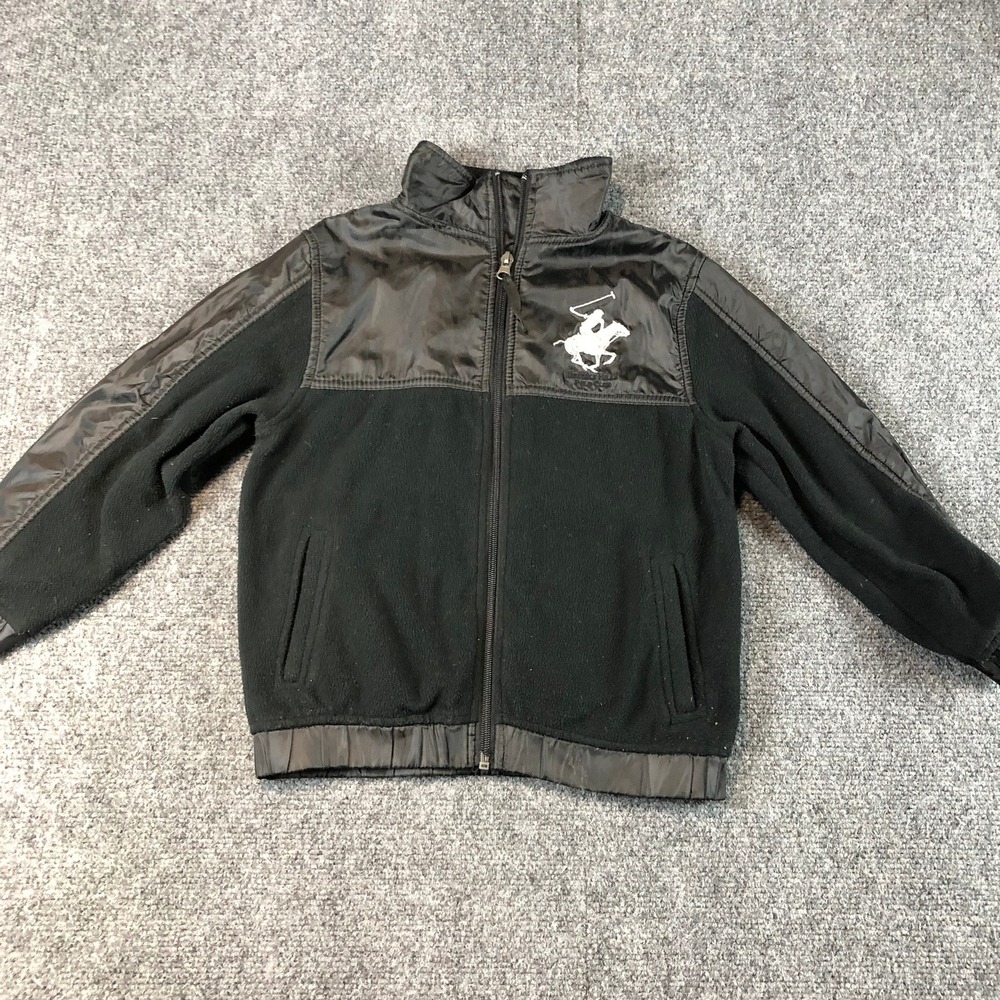 Polo Club Beverly Hills Boys Black‎ Fleece Jacket Full Zip Size M(5/6)